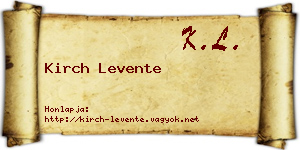 Kirch Levente névjegykártya